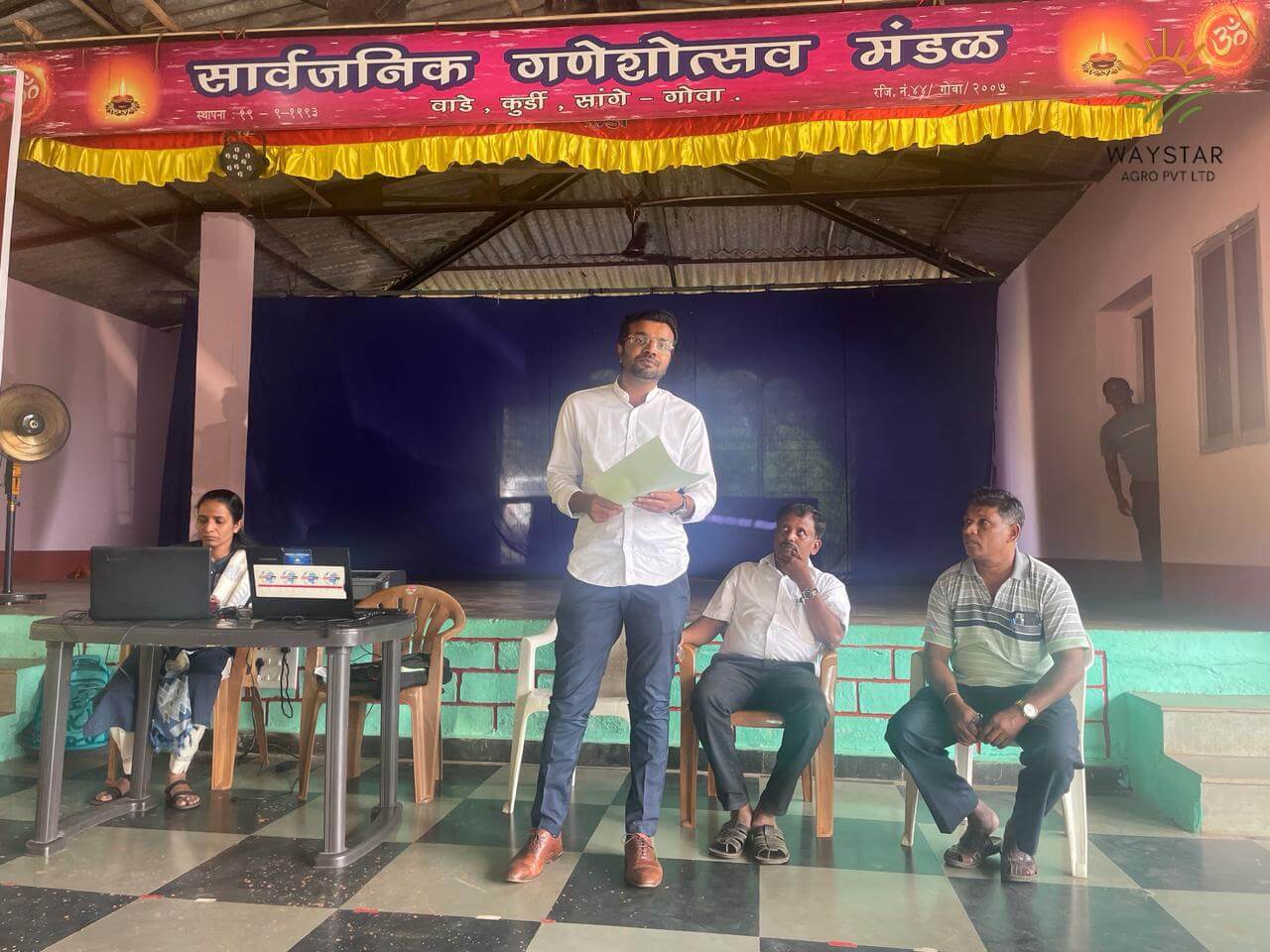 Educating Local Farmers with proper frame work of sugarcane cultivation at our sugarcane purchase event held in Goa India by Waystar Agro Pvt Ltd.